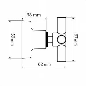 Acabamento Registro 3/4 C-64 Cruzeta Metal Preto
