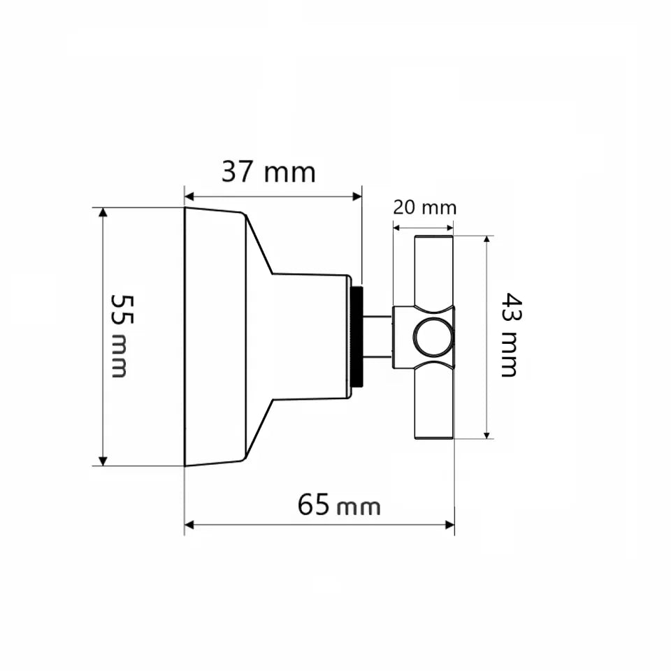 Acabamento Registro 3/4" Canopla Abs C-31 A Manopla Metal Cromado