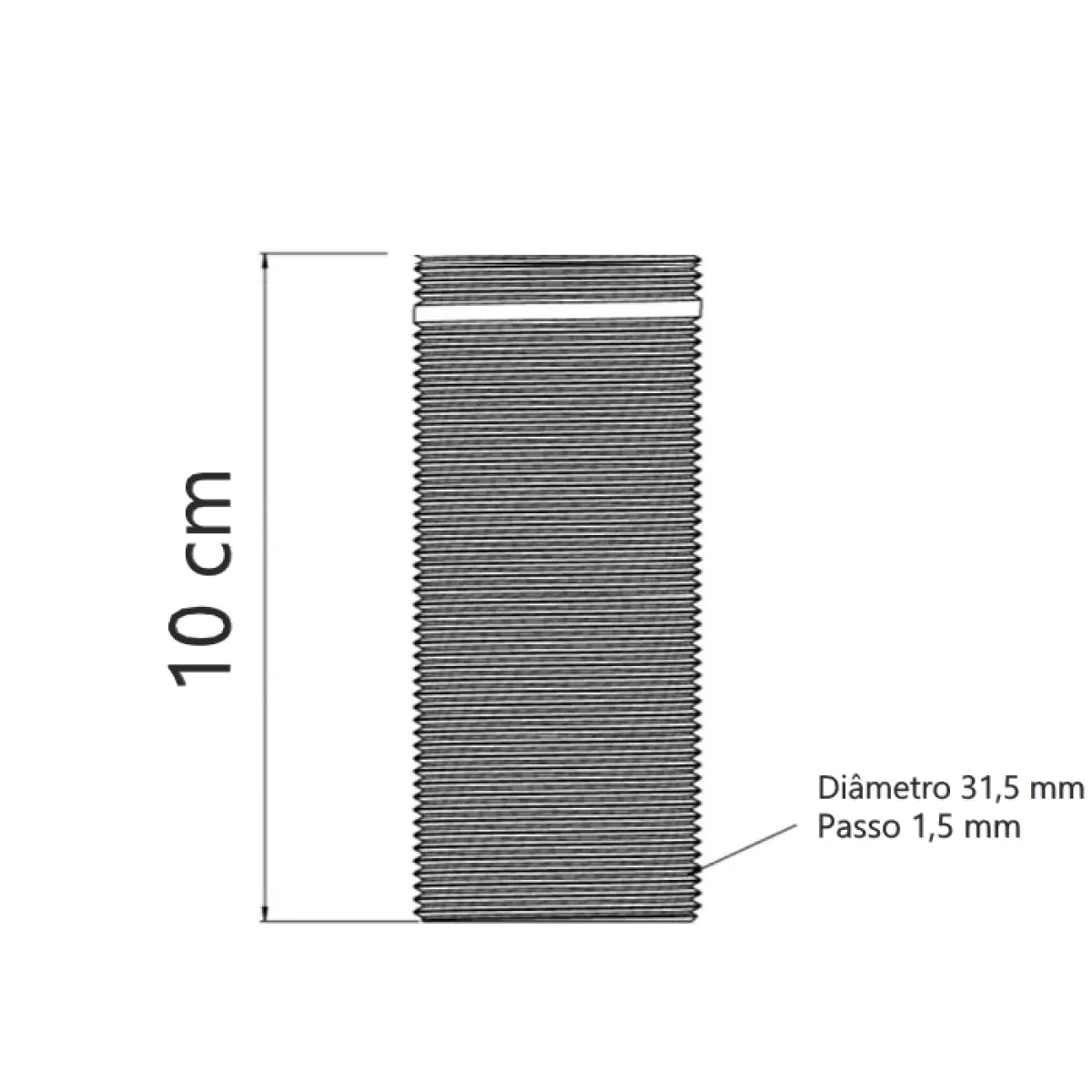 Base Fixação Torneira Monocomando 10 CM Com Porca Rosca 32 MM