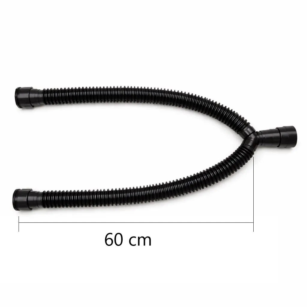 Sifão Duplo Sanfonado Universal PVC Preto