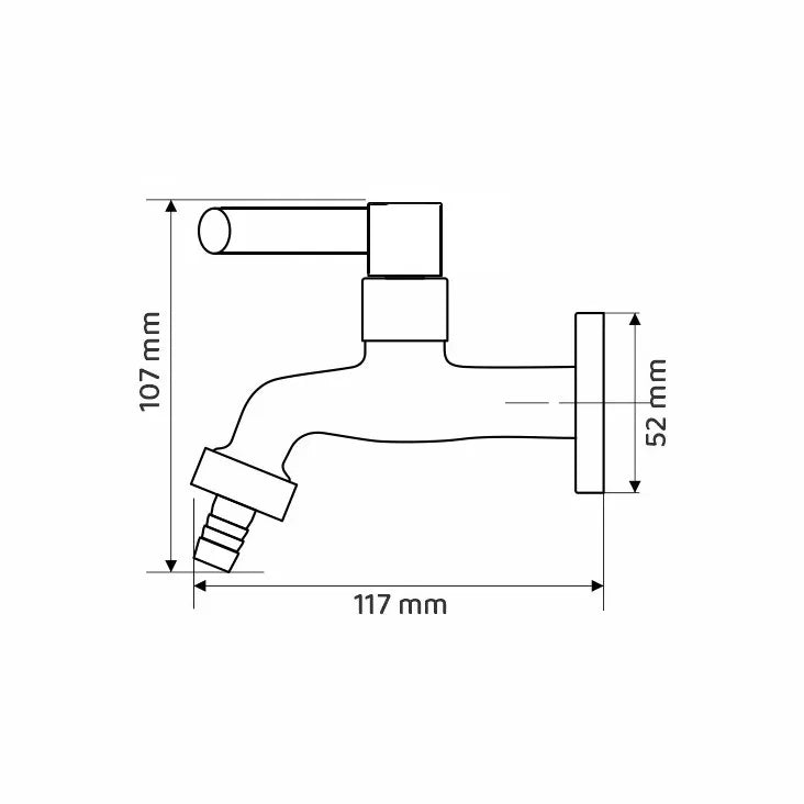 Torneira Jardim e Tanque 1/4 Volta C-34 Preto e Cromado Com Bico