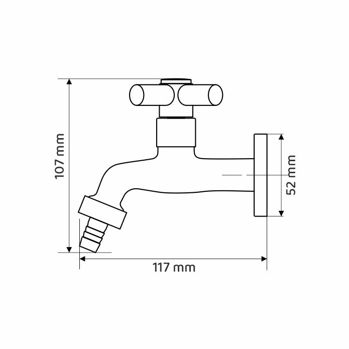 Torneira Jardim e Tanque 1/4 Volta C-64 Metal Cromado C/ Bico - Jardim