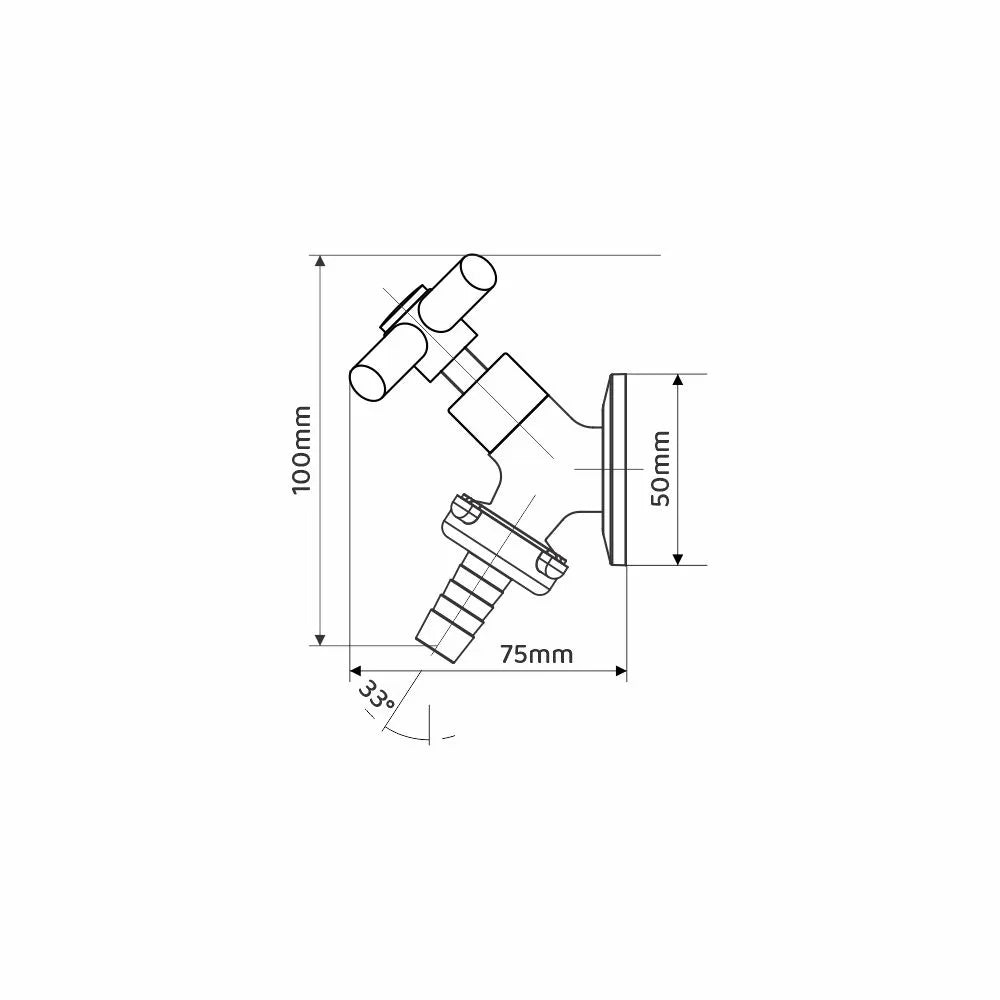 Torneira Jardim ou Máquina Extra Curta 1/4 Volta C-31A Metal Cromado - Jardim