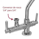 Adaptador Conversor de Torneira Com Saída Adicional 1/4" X 3/4"