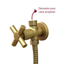 Ducha Higiênica 1/4 Volta C-64 Com Derivador Metal Dourado Fosco