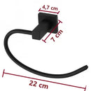 Porta Toalha Rosto Argola Mônaco Metal Preto