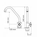 Torneira Cozinha 1/4 Volta C-72 Bica Móvel Metal Cromado