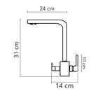 Torneira Cozinha Misturador Monocomando Com Saída Para Filtro Metal Cromado