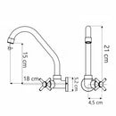 Torneira Cozinha Parede Bica Móvel 1/4 Volta C-31A Metal Cromado TB10