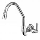 Torneira Cozinha Parede C/ Saída Adicional 1/4 Volta C-34 Bica Móvel Metal Cromado