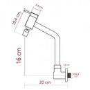 Torneira Cozinha Parede Link Móvel 1/4 Volta C-32 Com Arejador Articulado Metal Cromado