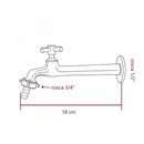 Torneira Cozinha ou Tanque Parede 18cm 1/4 Volta C-72 Metal Cromado Com Bico