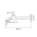 Torneira Cozinha ou Tanque Parede 18cm 1/4 Volta C-72 Metal Cromado Com Bico
