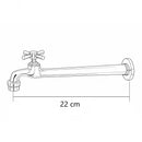 Torneira Cozinha de Parede 22cm Reta 1/4 Volta C-31A Metal Cromado TB10
