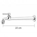 Torneira Cozinha de Parede 22cm Reta 1/4 Volta C-72 Metal Cromado TB10