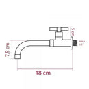 Torneira Parede Tanque 1/4 Volta C-64 Tubo Móvel Metal Cromado