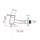 Torneira Tanque Parede Link 12 Cm 1/4 Volta C-32 Com Bico Metal Cromado