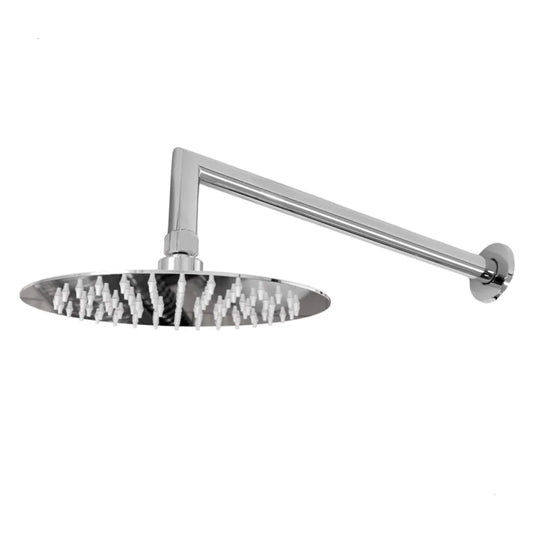 Chuveiro Ducha Redondo 20x20cm Inox Cromado Com Braço