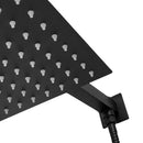 Chuveiro Quadrado de Inox 304 Preto 20 x 20 Com Gatilho Chuveirinho