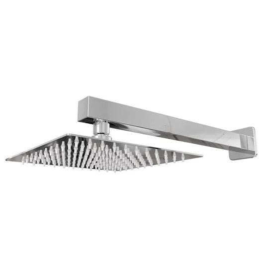 Chuveiro Quadrado De Inox Cromado 20 x 20 Com Braço Quadrado