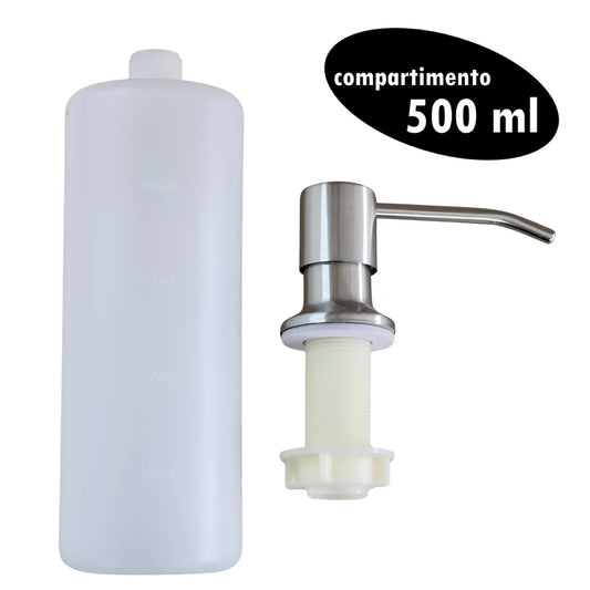 Dispenser Dosador Inox Escovado Com Capacidade Para 500 Ml