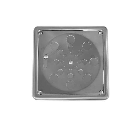 Ralo Grelha Quadrada 10cm Inox Com Caixilho