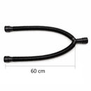 Sifão Duplo Sanfonado Universal PVC Preto