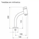 Torneira Banheiro Lavatório Link Quadrada Baixa 1/4 Volta Metal Preto