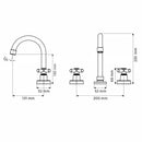 Torneira Banheiro Misturador Quente e Frio Duplocomando C-64 Cruzeta Metal Cromado