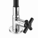 Torneira Cozinha Mesa 1/4 Volta Cruzeta C-64 Tubo Flexível Preto Arejador Cone C/ 2 Jatos