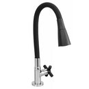 Torneira Cozinha Mesa 1/4 Volta Cruzeta C-64 Tubo Flexível Preto Arejador Cone C/ 2 Jatos