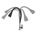 Torneira Cozinha Mesa 1/4 Volta Alavanca C-34 Tubo Flexível Preto Arejador Cone C/ 2 Jatos