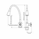 Torneira Cozinha Mesa 1/4 Volta Alavanca C-34 Tubo Flexível Preto Arejador Cone C/ 2 Jatos