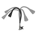 Torneira Cozinha Mesa 1/4 Volta Cruzeta C-64 Tubo Flexível Preto Arejador Cone C/ 2 Jatos