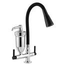 Torneira Cozinha de Mesa Com Filtro Alavanca C-34 1/4 Volta Tubo Flexível Preto Arejador Com 2 Jatos