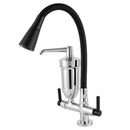Torneira Cozinha de Mesa Com Filtro Alavanca C-34 1/4 Volta Tubo Flexível Preto Arejador Com 2 Jatos