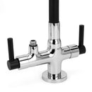 Torneira Cozinha de Mesa Com Filtro Alavanca C-34 1/4 Volta Tubo Flexível Preto Arejador Com 2 Jatos