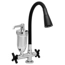 Torneira Cozinha de Mesa Com Filtro Cruzeta C-64 1/4 Volta Tubo Flexível Preto Arejador Com 2 Jatos