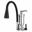 Torneira Cozinha de Parede Com Filtro Alavanca C-34 1/4 Volta Tubo Flexível Preto Arejador Com 2 Jatos