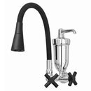 Torneira Cozinha de Parede Com Filtro Cruzeta C-64 1/4 Volta Tubo Flexível Preto Arejador Com 2 Jatos