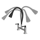 Torneira Misturador Cozinha Mesa 1/4 Volta C-34 Alavanca Preto Tubo Flexível Preto Arejador 2 Jatos