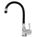 Torneira Cozinha Misturador Monocomando Quente e Frio Tubo Flexível Preto Fino