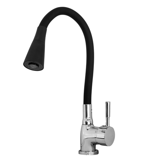 Torneira Cozinha Misturador Monocomando Quente e Frio Tubo Flexível Preto Arejador C/ 2 Jatos