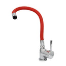 Torneira Cozinha Misturador Monocomando Quente e Frio Tubo Flexível Vermelho Fino