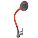 Torneira Cozinha Misturador Monocomando Quente e Frio Tubo Flexível Vermelho Arejador C/ 2 Jatos