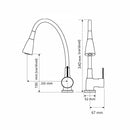 Torneira Cozinha Misturador Monocomando Quente e Frio Tubo Flexível Vermelho Arejador C/ 2 Jatos