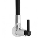 Torneira Cozinha Parede 1/4 Volta Alavanca C-34 Tubo Flexível Preto Arejador C/ 2 Jatos