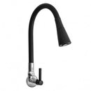 Torneira Cozinha Parede 1/4 Volta Alavanca C-34 Tubo Flexível Preto Arejador C/ 2 Jatos