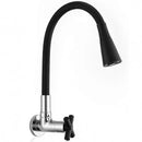 Torneira Cozinha Parede 1/4 Volta Cruzeta C-64 Tubo Flexível Preto Arejador C/ 2 Jatos
