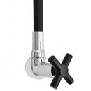 Torneira Cozinha Parede 1/4 Volta Cruzeta C-64 Tubo Flexível Preto Arejador C/ 2 Jatos
